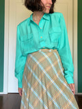 Camicia di seta verde acqua