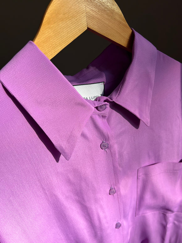 Camicia sartoriale seta malva