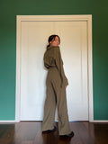 Pantalone sartoriale con le pince verde oliva
