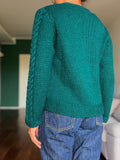 Cardigan verde bottiglia fatto a mano
