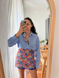 Combo pareo + camicia Ralph Lauren • fiori grandi e quadretti blu