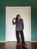 PRE ORDINE • Camicia ampia misto lana grigio brillantini