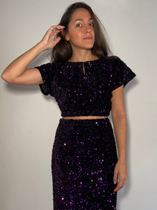 PRE ORDINE • Top paillettes viola