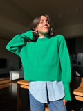 Maglione manica ampia verde acceso