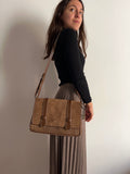 Borsa marrone e beige