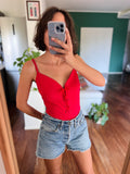 Body rosso con incrocio