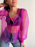 PRE ORDINE • Camicia con laccetti organza fuxia