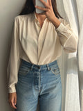 Camicia panna colletto piccolo