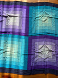 Foulard di seta viola e turchese