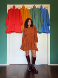 Abito con cintura cupro wash ruggine