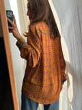 Camicia indiana modello maschile arancio e violetto