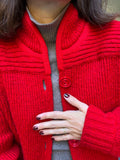 Cardigan extralong rosso