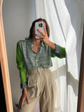 Camicia indiana modello maschile M/L grigia e verde