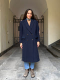 Cappotto blu doppio petto