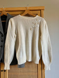 Maglione bianco mohair con ricami