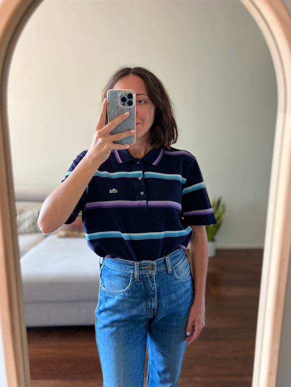 Polo Ralph Lauren blu righe azzurre e viola