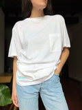 T-shirt lunga con stampa dietro bianca