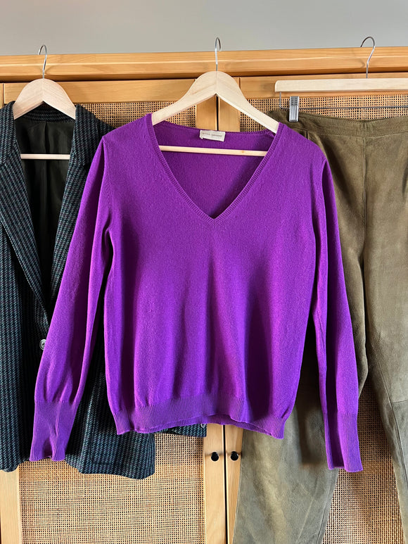 Maglione di cachemire viola