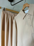 Pantalone sartoriale ampio satin beige