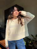 Maglione righe traforate • crema