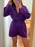 Pantaloncino cotone viola