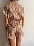 Pigiama corto beige tigri