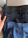 Pantalone sartoriale con le pince denim blu