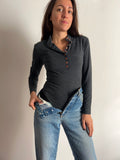Body con bottoni grigio