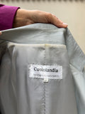 Blazer in pelle grigio-azzurro