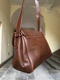 Borsa marrone con dettagli stampa cocco