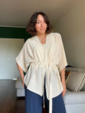 Kimono in maglia di cotone crema