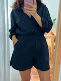 Pantaloncino cotone blu notte