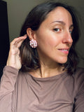 Orecchini clip perline rosa