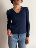 Maglione blu scollo V