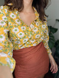 Combo “al contrario”  pareo + camicia • giallo e terracotta