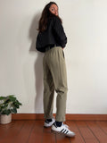Pantalone a vita alta salvia chiaro