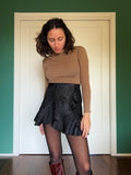 Gonna corta jacquard nero