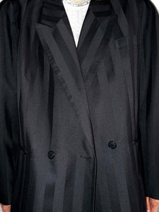 Blazer nero righe lucide