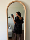 PRE ORDINE • Abito corto velluto di seta jacquard