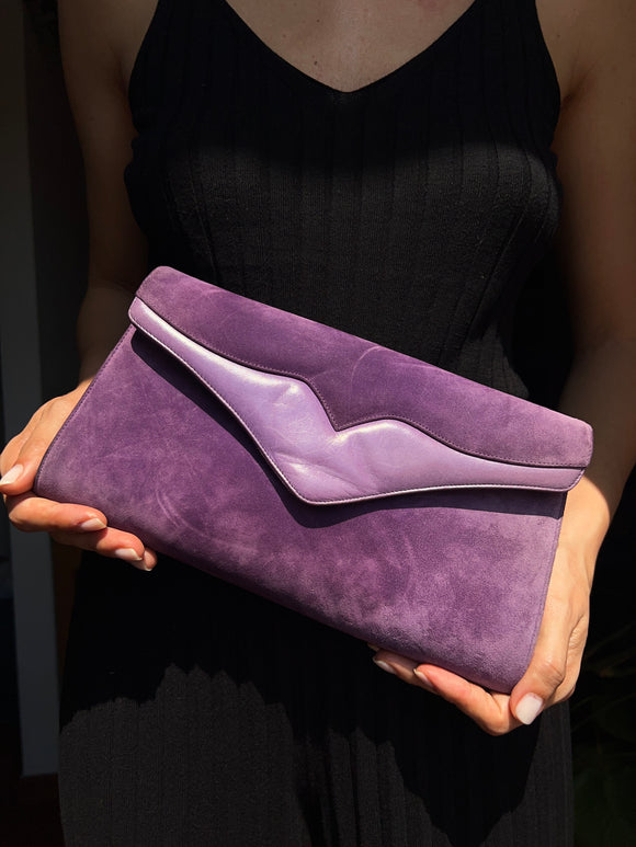 Borsetta viola scamosciata