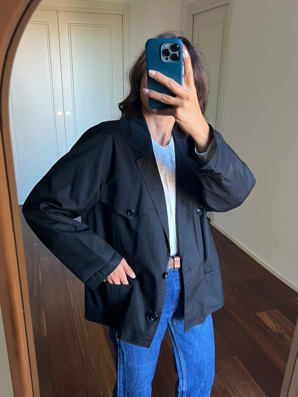 Blazer nero di cotone