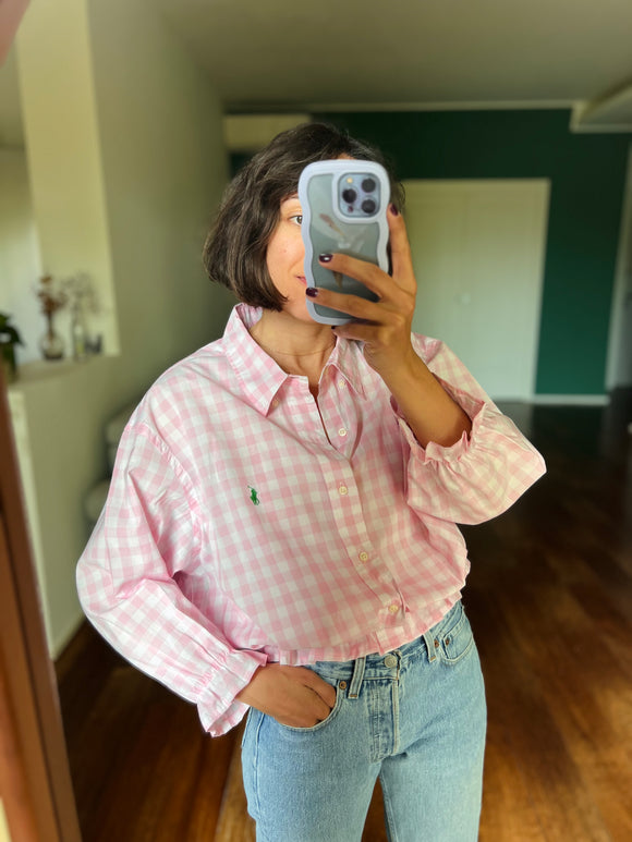 Camicia Gilbi Ralph Lauren quadretti rosa