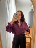 Camicia di seta vinaccia