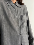 Camicia ampia grigia con lurex