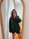 Camicia ampia cotone verde bottiglia