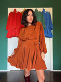 Abito con cintura cupro wash ruggine