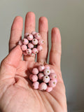 Orecchini clip perline rosa