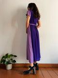 Abito di seta bicolor viola + lilla