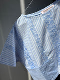 T-shirt Leggerissima con tasche • azzurrina righe-fiori-quadretti