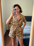 Pigiama corto leopardato